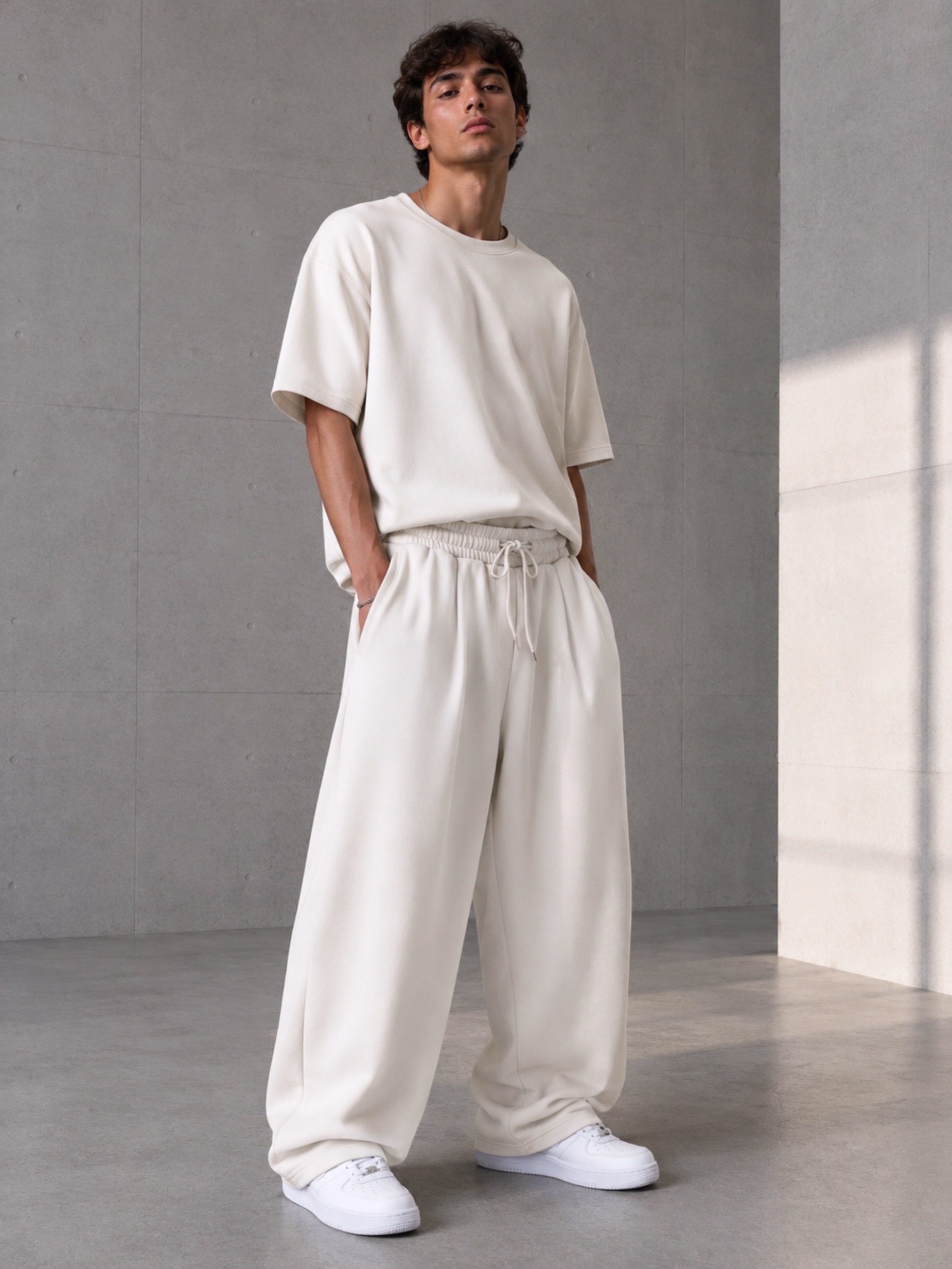 Beyaz Oysho Baggy Pantolon — görsel 1