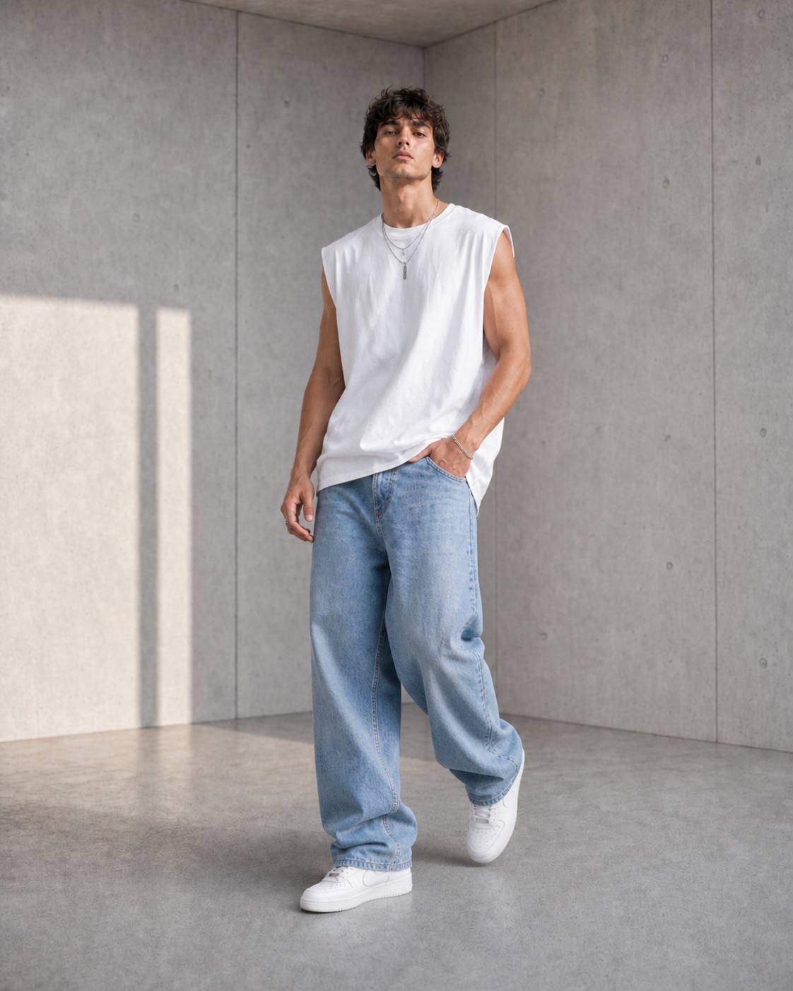 Beyaz 30/2 Oversize Atlet — görsel 1